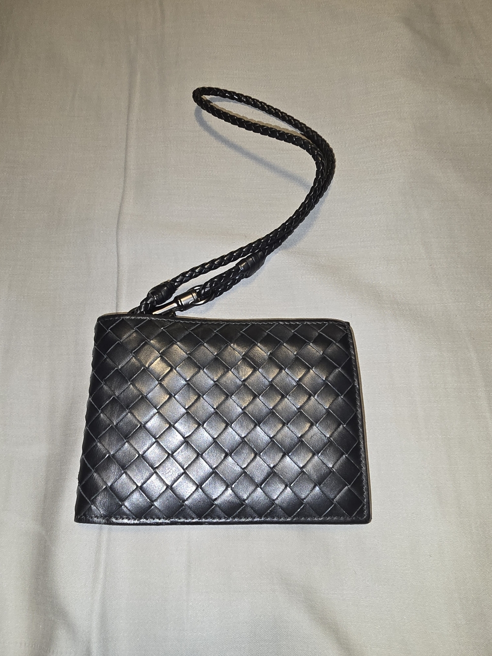 Bottega Veneta Intrecciato Leather Wallet on a Rare Braided Leather Strap, COA